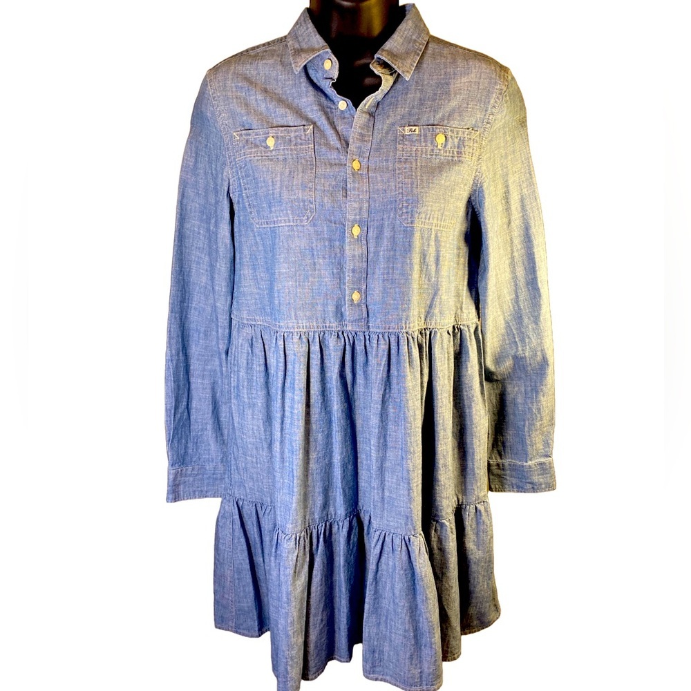 Polo Ralph Lauren NWT Blue Denim Kids Dress size 16 - Picture 1 of 7